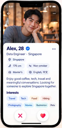 Concept detailed profile screen